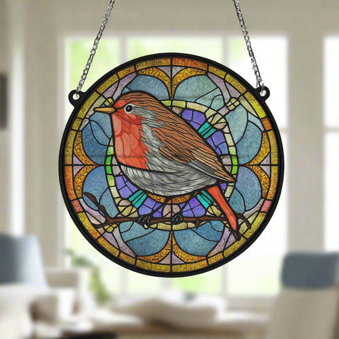 Robin Stained Glass Effect Suncatcher
